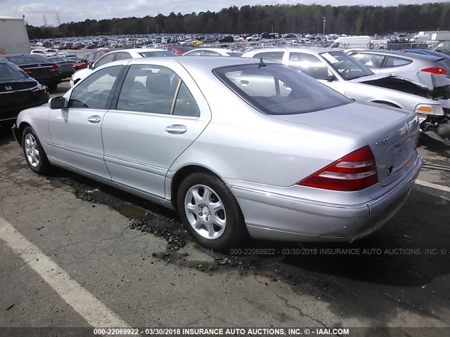WDBNG70J11A141320 - 2001 MERCEDES-BENZ S 430 SILVER photo 3