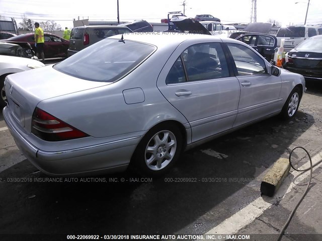 WDBNG70J11A141320 - 2001 MERCEDES-BENZ S 430 SILVER photo 4