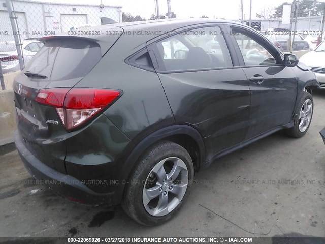 3CZRU6H38JM703626 - 2018 HONDA HR-V LX GREEN photo 4