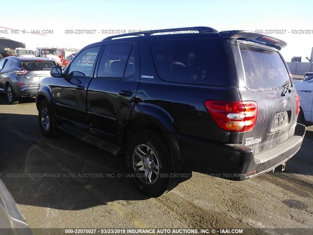 5TDBT48A93S187583 - 2003 TOYOTA SEQUOIA LIMITED BLACK photo 3