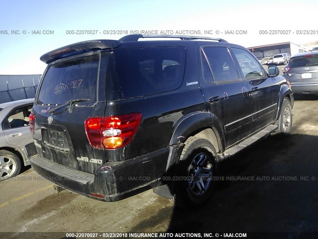 5TDBT48A93S187583 - 2003 TOYOTA SEQUOIA LIMITED BLACK photo 4