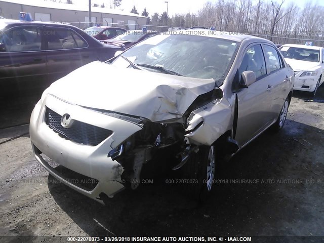 2T1BU4EE5AC354340 - 2010 TOYOTA COROLLA S/LE/XLE BEIGE photo 2