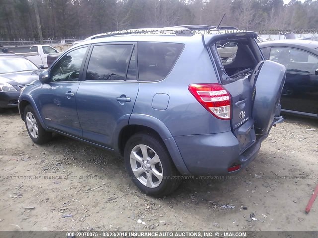 2T3YK4DV7AW005980 - 2010 TOYOTA RAV4 LIMITED BLUE photo 3