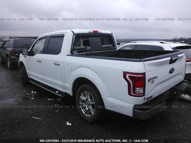 1FTEW1CF3HKC42341 - 2017 FORD F150 SUPERCREW WHITE photo 3
