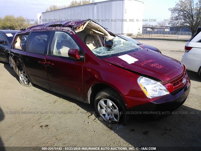 KNDMB233796319581 - 2009 KIA SEDONA EX/LX RED photo 1