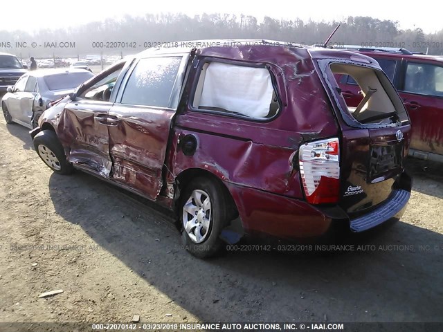 KNDMB233796319581 - 2009 KIA SEDONA EX/LX RED photo 3