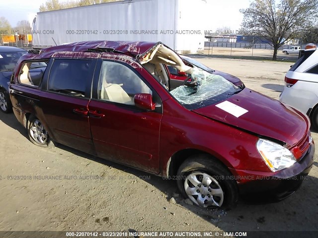 KNDMB233796319581 - 2009 KIA SEDONA EX/LX RED photo 6