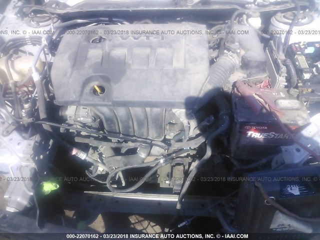 2T1BU4EE8BC578932 - 2011 TOYOTA COROLLA S/LE SILVER photo 10