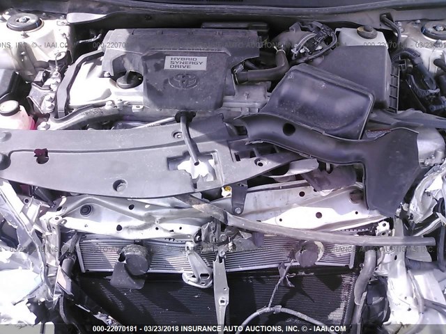 4T1BD1FKXEU104356 - 2014 TOYOTA CAMRY HYBRID/LE/XLE SILVER photo 10