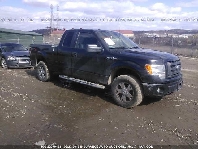 1FTEX1E85AFD85382 - 2010 FORD F150 SUPER CAB BLACK photo 1