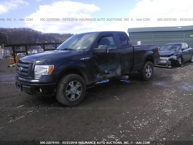 1FTEX1E85AFD85382 - 2010 FORD F150 SUPER CAB BLACK photo 2