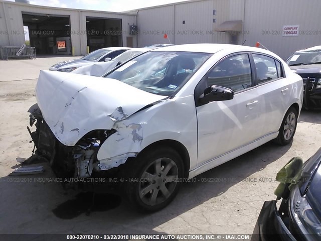 3N1AB6AP6AL705051 - 2010 NISSAN SENTRA 2.0/2.0S/SR/2.0SL WHITE photo 2