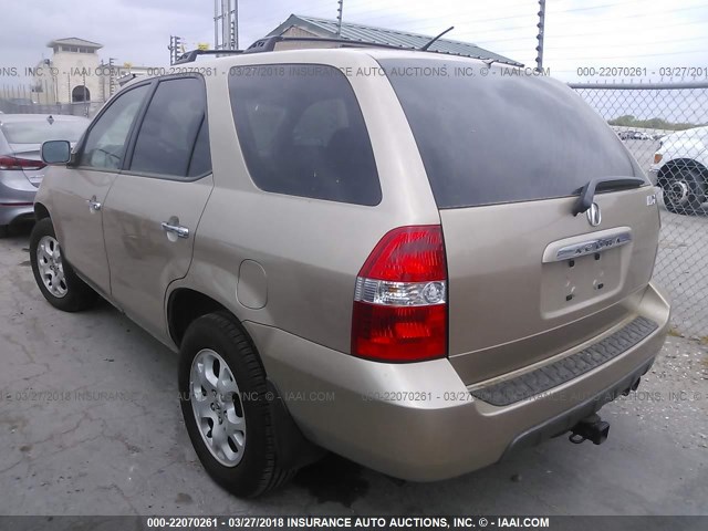 2HNYD18672H532988 - 2002 ACURA MDX TOURING GOLD photo 3