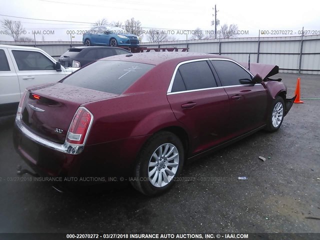 2C3CCAAG3EH140802 - 2014 CHRYSLER 300 MAROON photo 4