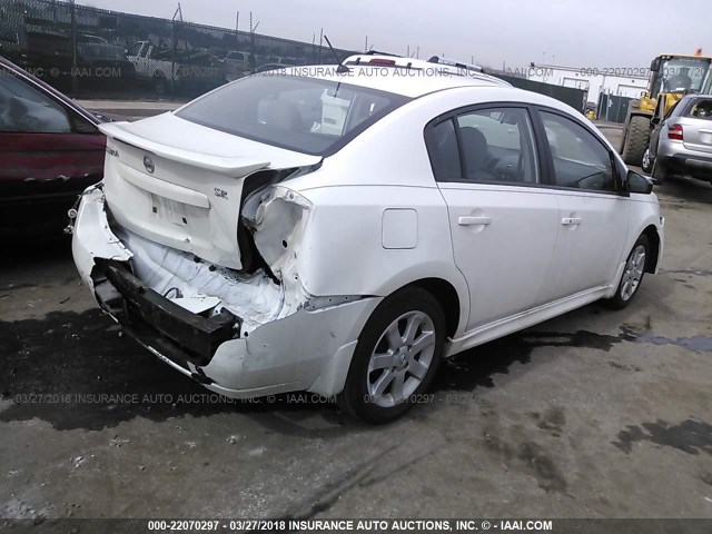 3N1AB6AP4BL665604 - 2011 NISSAN SENTRA 2.0/2.0S/SR/2.0SL WHITE photo 4