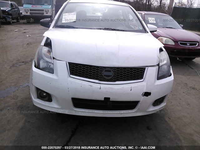 3N1AB6AP4BL665604 - 2011 NISSAN SENTRA 2.0/2.0S/SR/2.0SL WHITE photo 6