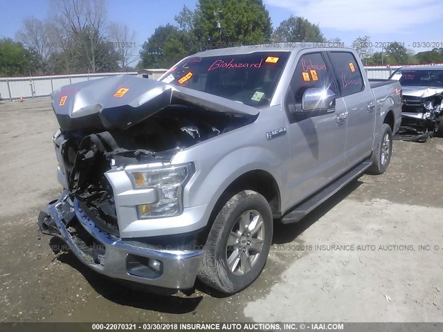 1FTEW1CF4FKF23836 - 2015 FORD F150 SUPERCREW SILVER photo 2