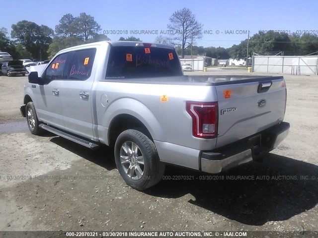 1FTEW1CF4FKF23836 - 2015 FORD F150 SUPERCREW SILVER photo 3