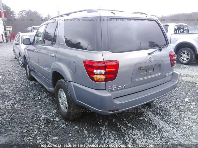 5TDBT48A71S015954 - 2001 TOYOTA SEQUOIA LIMITED GRAY photo 3