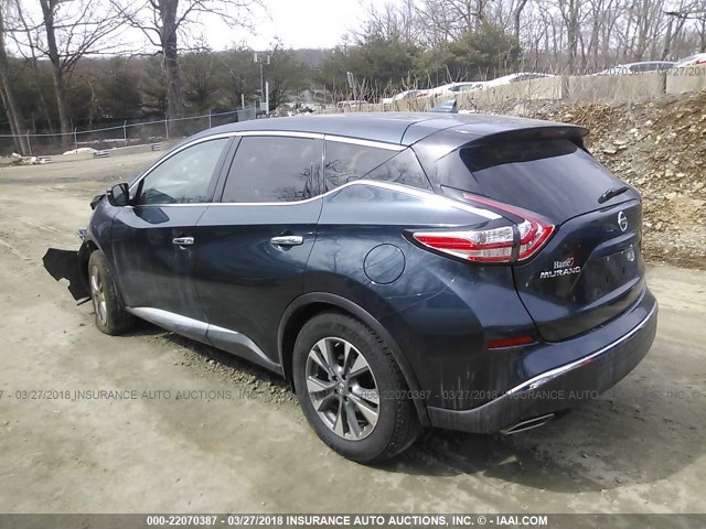 5N1AZ2MHXHN150553 - 2017 NISSAN MURANO S/SL/SV/PLATINUM BLUE photo 3