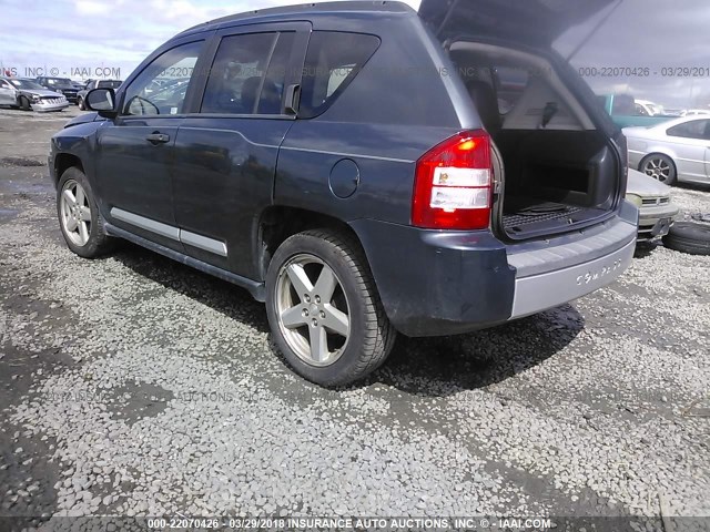 1J8FT57W27D193126 - 2007 JEEP COMPASS LIMITED BLUE photo 3