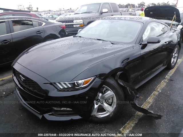 1FA6P8AM5H5323471 - 2017 FORD MUSTANG BLACK photo 2