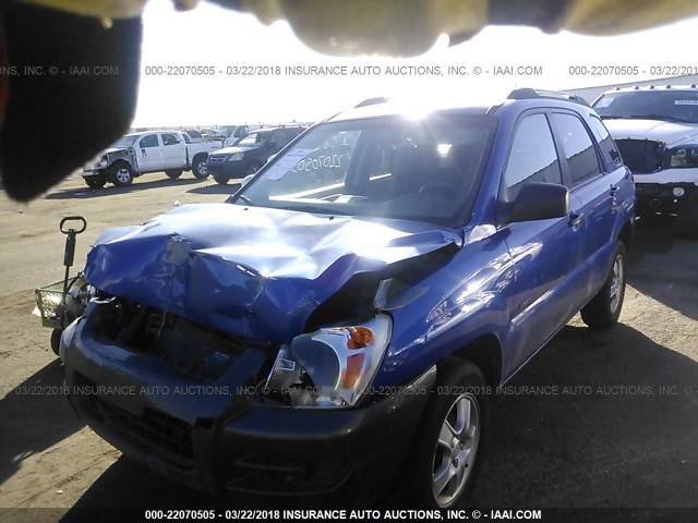 KNDJE724077397791 - 2007 KIA SPORTAGE LX BLUE photo 2