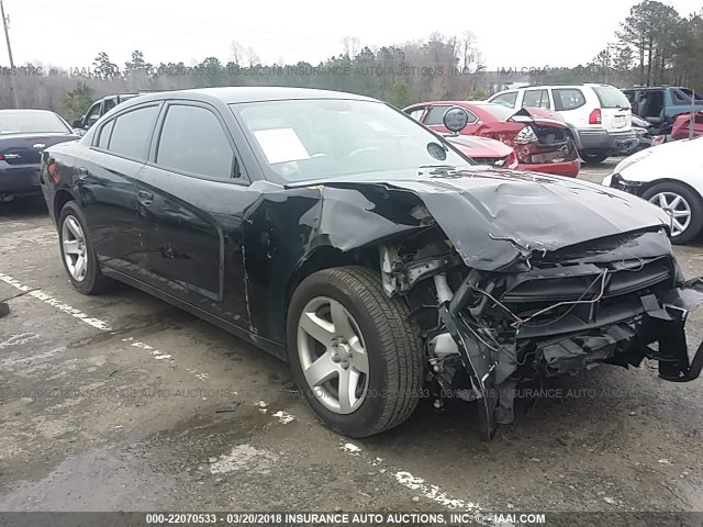 2C3CDXAT7EH203509 - 2014 DODGE CHARGER POLICE BLACK photo 1