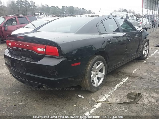 2C3CDXAT7EH203509 - 2014 DODGE CHARGER POLICE BLACK photo 4