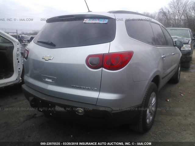 1GNKRFED5CJ209401 - 2012 CHEVROLET TRAVERSE LS SILVER photo 4