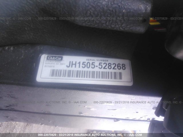 JH1505528268 - 2015 CLUB CAR GOLF CART  WHITE photo 10