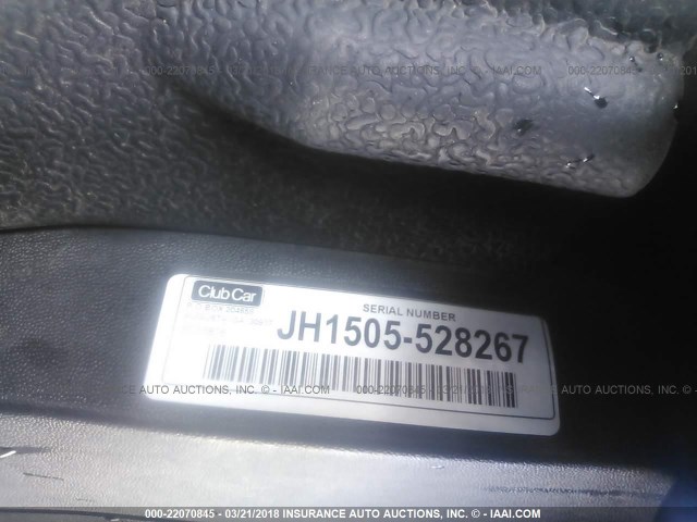 JH1505528267 - 2015 CLUB CAR GOLF CART  WHITE photo 10