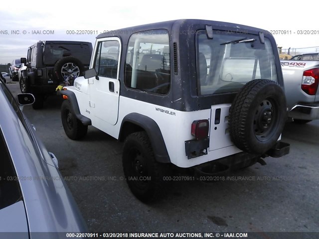 1J4FY19P7PP219946 - 1993 JEEP WRANGLER / YJ S WHITE photo 3