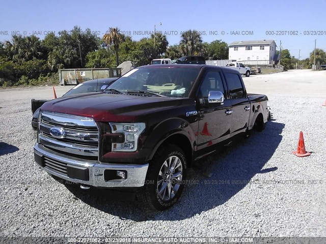 1FTEW1EF8HFA57692 - 2017 FORD F150 SUPERCREW BURGUNDY photo 2