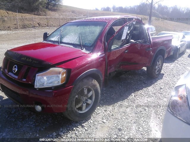 1N6AA07C08N305592 - 2008 NISSAN TITAN XE/SE/LE/PRO-4X RED photo 2