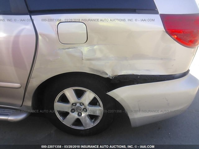 5TDZA23C96S449852 - 2006 TOYOTA SIENNA CE/LE GOLD photo 6