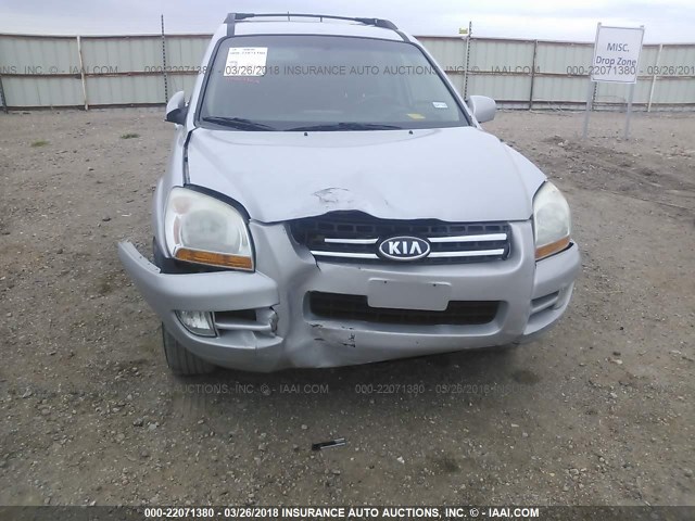 KNDJF723977306392 - 2007 KIA SPORTAGE EX/LX SILVER photo 6