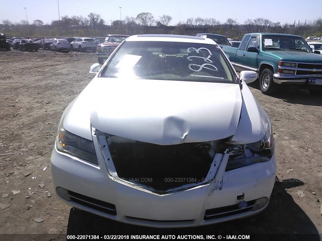 JH4KB2F62AC001823 - 2010 ACURA RL WHITE photo 6