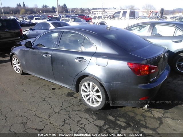 JTHBE262672009345 - 2007 LEXUS IS 350 GRAY photo 3