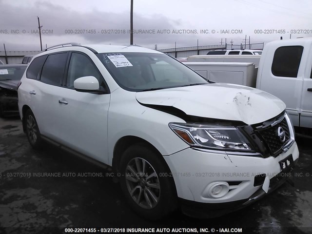 5N1AR2MN4FC708878 - 2015 NISSAN PATHFINDER S/SV/SL/PLATINUM WHITE photo 1