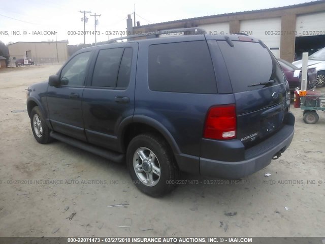 1FMZU63K53UB93749 - 2003 FORD EXPLORER XLT/XLT SPORT/NBX BLUE photo 3