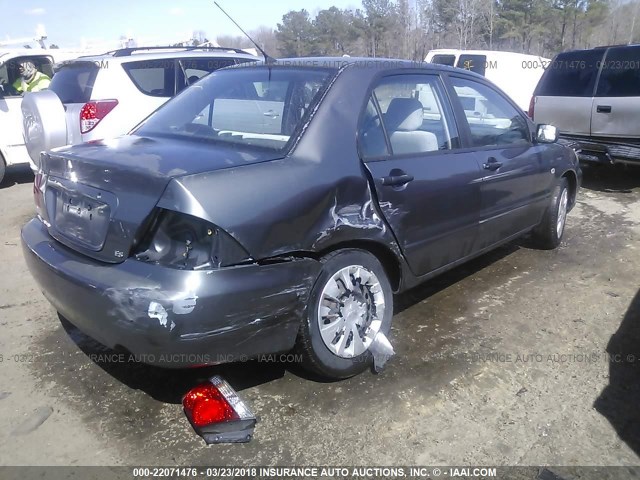 JA3AJ26EX6U048590 - 2006 MITSUBISHI LANCER ES GRAY photo 4