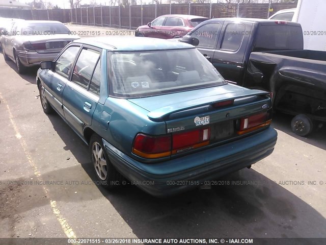 3FASP13J8SR210465 - 1995 FORD ESCORT LX/SPORT TURQUOISE photo 3