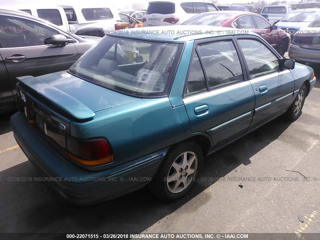 3FASP13J8SR210465 - 1995 FORD ESCORT LX/SPORT TURQUOISE photo 4