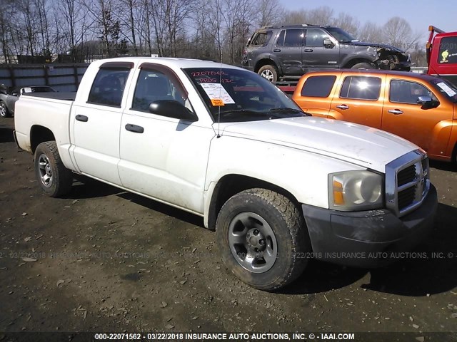 1D7HE28K45S157652 - 2005 DODGE DAKOTA QUAD/ST WHITE photo 1