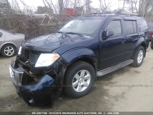 5N1AR18B98C657892 - 2008 NISSAN PATHFINDER S/LE/SE BLUE photo 2