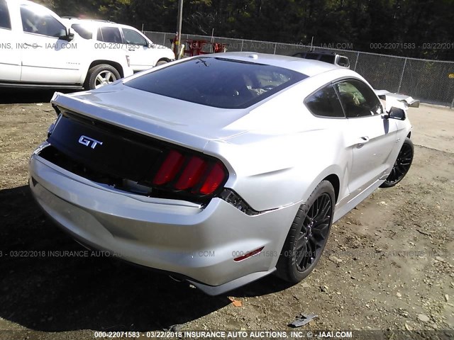 1FA6P8CF8F5346447 - 2015 FORD MUSTANG GT SILVER photo 4