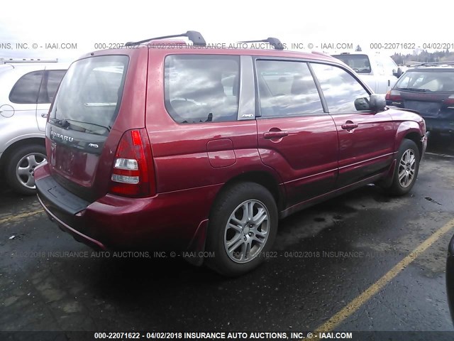 JF1SG69644H747290 - 2004 SUBARU FORESTER 2.5XT RED photo 4