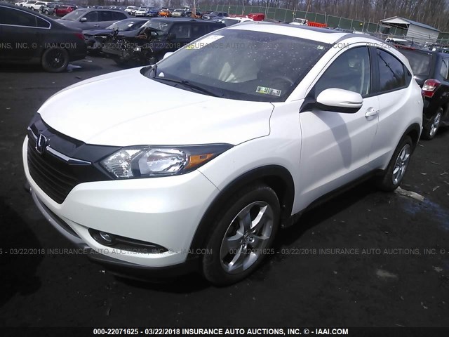 3CZRU6H77GM731445 - 2016 HONDA HR-V EXL WHITE photo 2