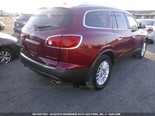 5GAKRCED0CJ402242 - 2012 BUICK ENCLAVE RED photo 4